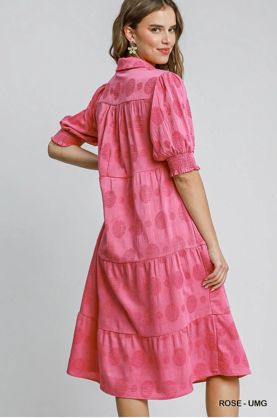 Rose Swiss dot Jacquard Maxi Dress!