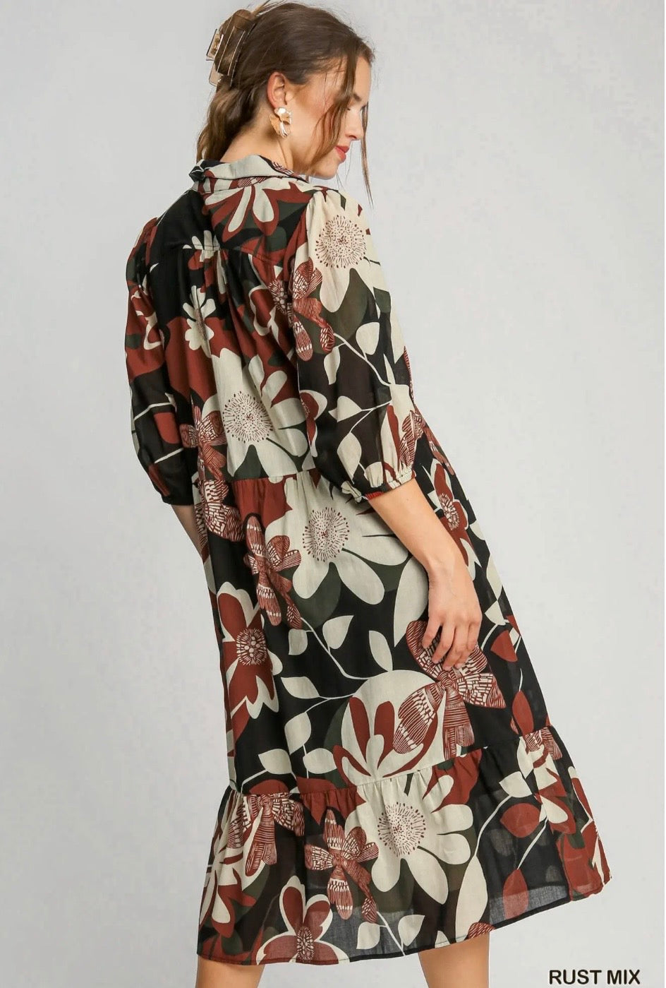 Autumn Bloom Midi Dress