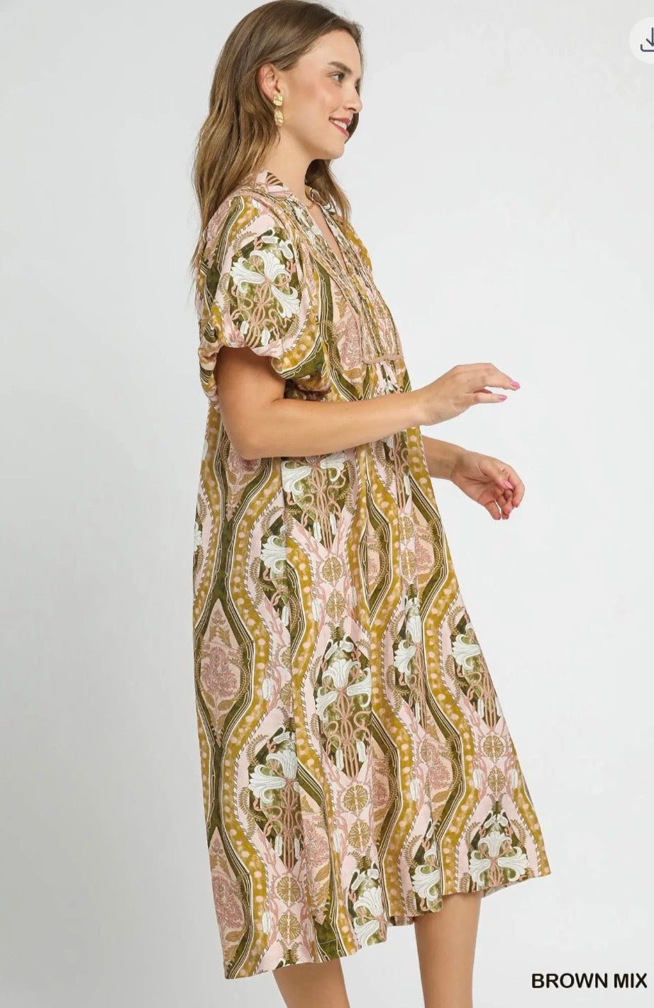Olive & Blush Boho Dress
