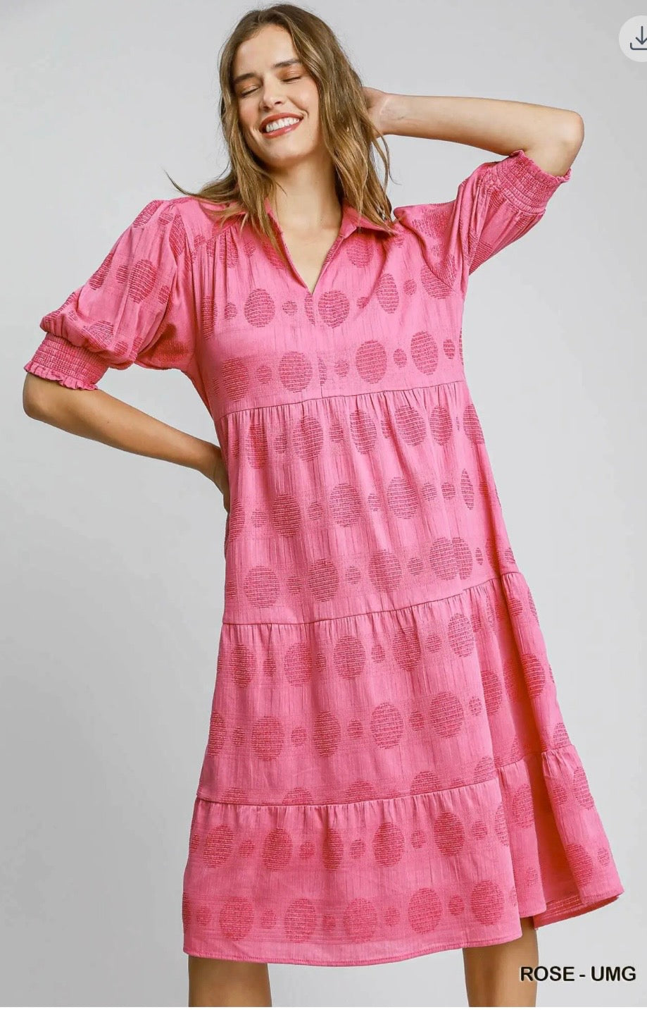 Rose Swiss dot Jacquard Maxi Dress!