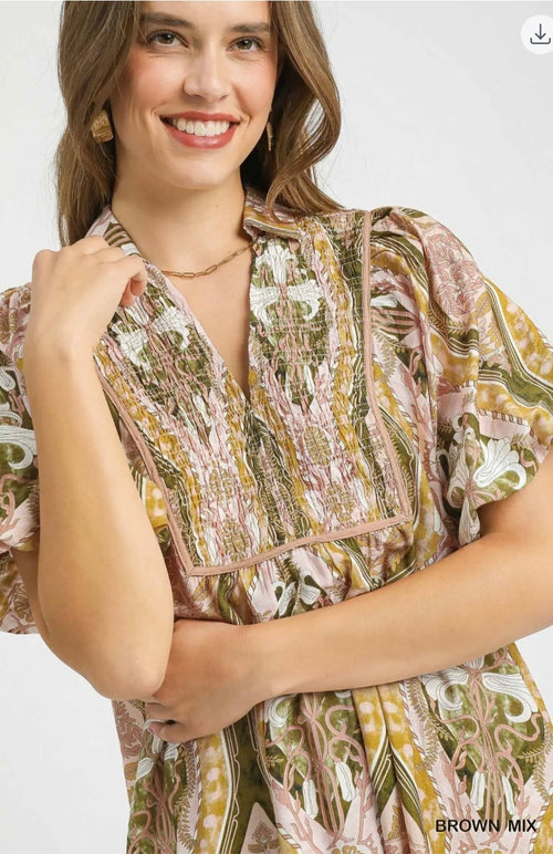 Olive & Blush Boho Dress