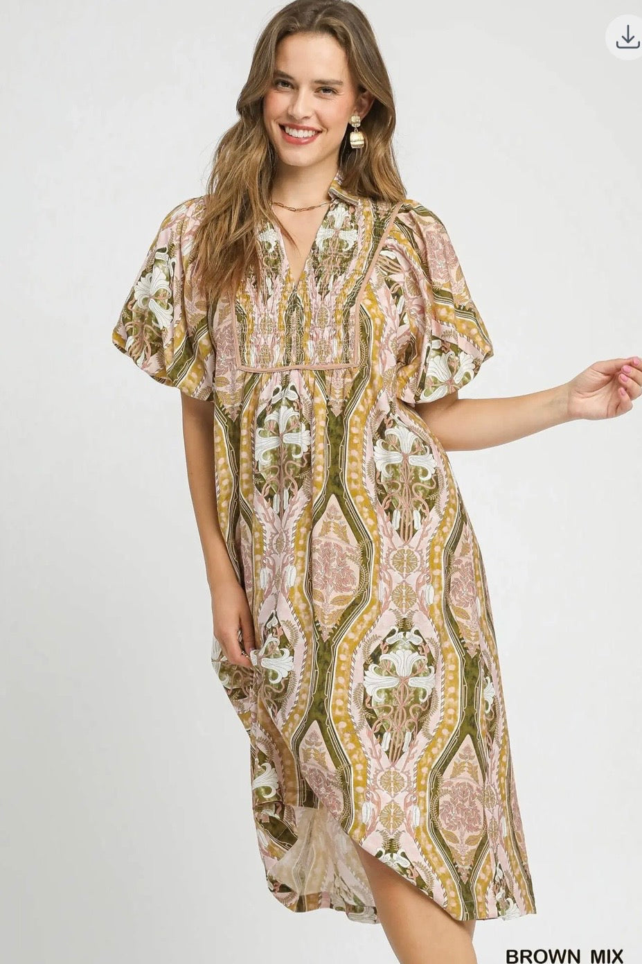 Olive & Blush Boho Dress