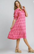 Rose Swiss dot Jacquard Maxi Dress!