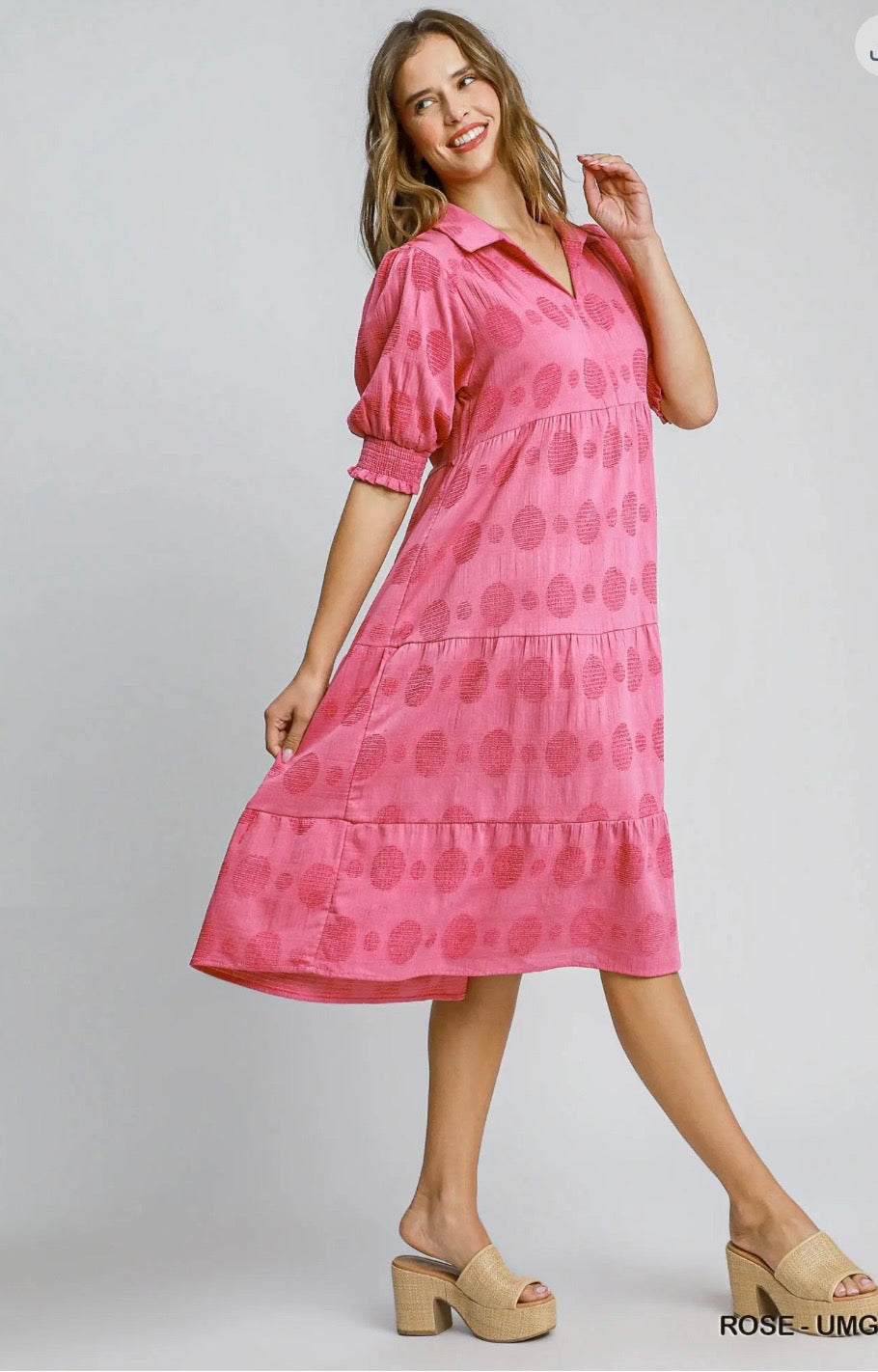 Rose Swiss dot Jacquard Maxi Dress!