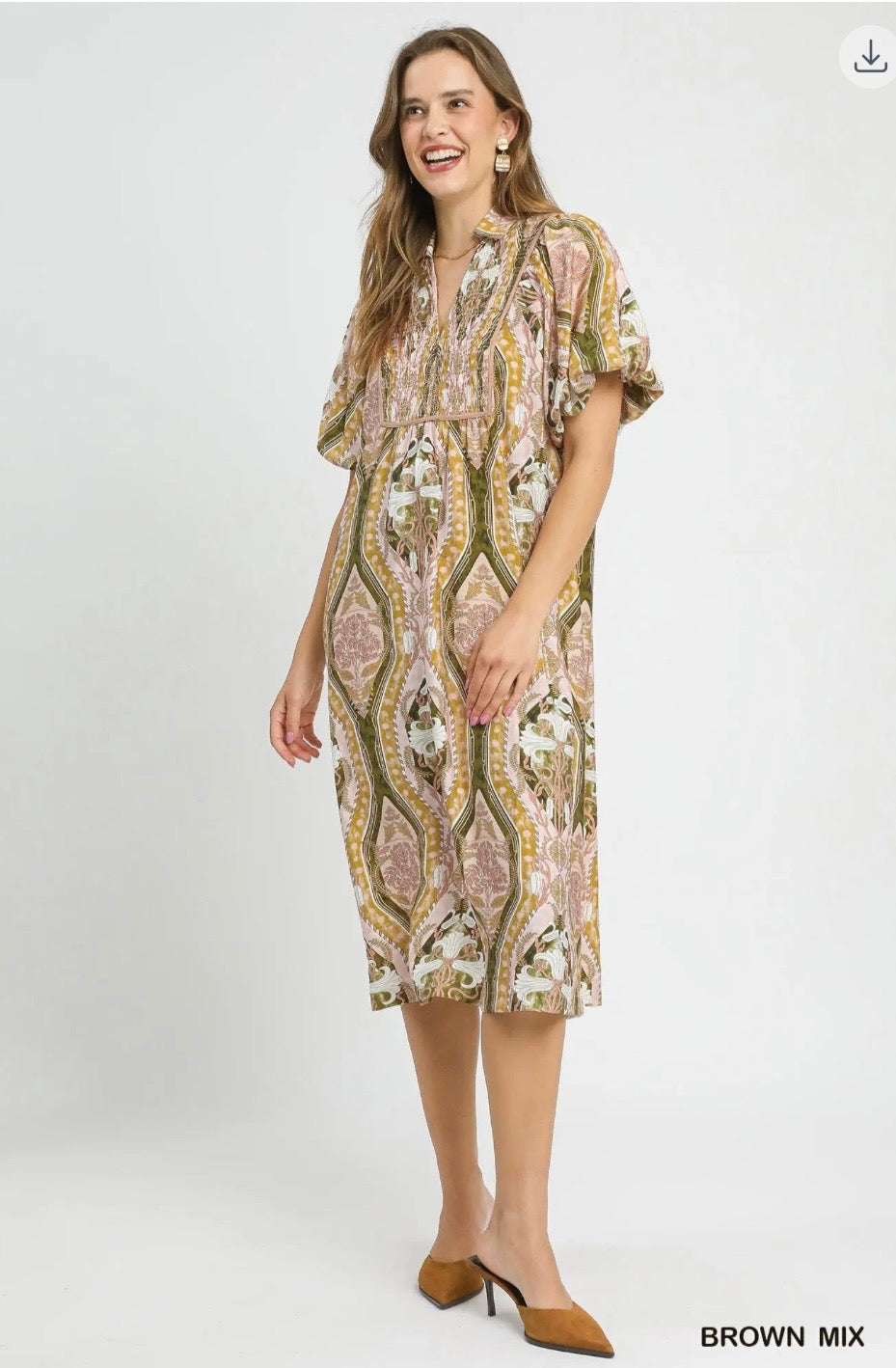 Olive & Blush Boho Dress